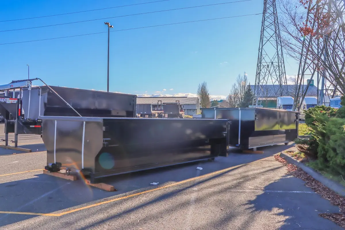 Roll-off dumpster ready for waste disposal at job site for Estate Cleanout Dumpster Rental in South Bay